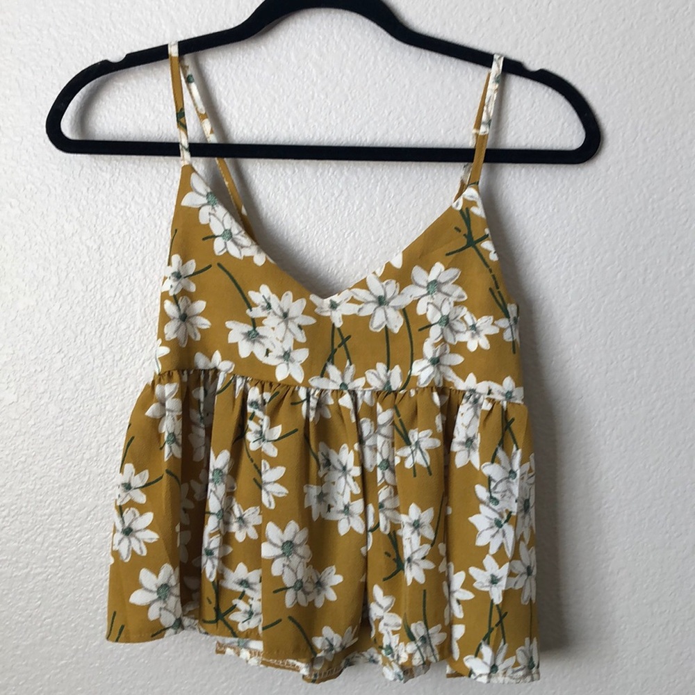 Yellow Floral Tank Top